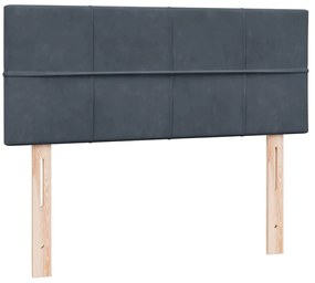 Cama boxspring com colchão 120x220 cm veludo cinzento-escuro