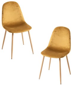Pack 2 Cadeiras Teok Veludo - Amarelo