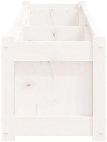 Vasos/floreiras de jardim 2 pcs madeira de pinho maciça branco