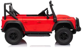Jipe elétrico para crianças Land Rover Defender 110 SVX 12V, 4X4, luzes LED, bateria de lítio, licença ORIGINAL Vermelho