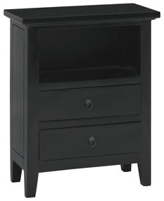 vidaXL Mesa de cabeceira 60x30x75 cm madeira de mogno maciça preto