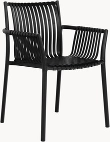 Cadeiras de jardim empilháveis em plástico com apoios de braços Tulsa, conjunto de 4