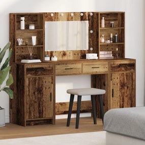 Conjunto de Mesa de Maquiagem 3 Peças vidaXL em Madeira Antiga de Made