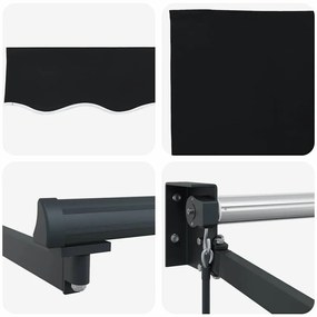 Toldo Retrátil Manual Preto 350 x 250 cm