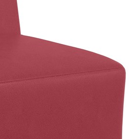 Poltrona 55 cm couro artificial vermelho tinto