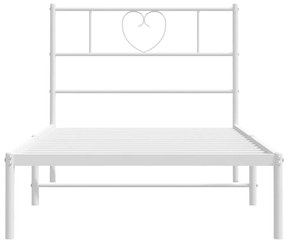 Estrutura de cama com cabeceira 90x190 cm metal branco