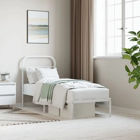 vidaXL Estrutura de cama sem colchão com cabeceira 75x190 cm branco