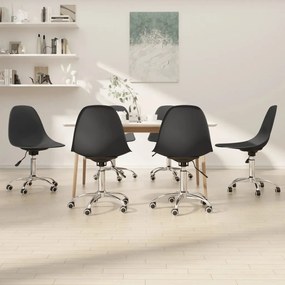 vidaXL Cadeiras de jantar giratórias 6 pcs PP cinzento-claro
