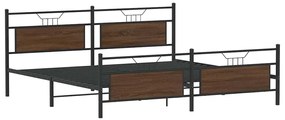 Estrutura cama sem colchão 200x200cm metal carvalho castanho