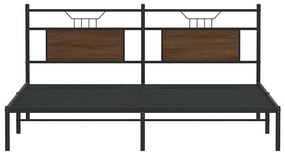 Estrutura de cama sem colchão 183x203 cm carvalho castanho