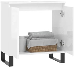 Armário casa banho 58x33x60 cm deriv. madeira branco brilhante