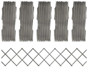 Cercas em treliça 5 pcs 180x30 cm abeto maciço cinzento