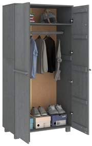 Roupeiro HAMAR 89x50x180 cm pinho maciço cinza-escuro