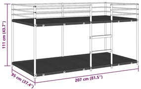 Beliche sem colchão 90x200 cm aço branco