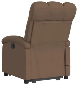 Poltrona reclinável massagens tecido castanho
