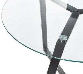 Mesa de jantar preta com vidro temperado ⌀ 100 cm KEBRI Beliani