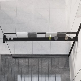 153617 vidaXL Prateleira duche p/ divisória chuveiro 100 cm alumínio preto