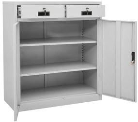 Armário de escritório 90x40x102 cm aço cinzento-claro