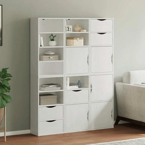vidaXL Móveis de apoio 6 pcs ODDA pinho de madeira maciça branco