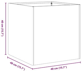 Vaso/floreira 40x40x40 cm aço laminado a frio antracite