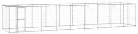 Canil de exterior com telhado 21,78 m² aço galvanizado