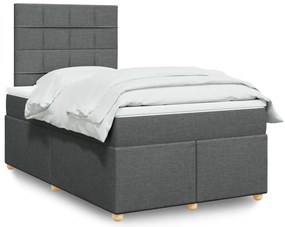 Cama com molas/colchão 120x200 cm tecido cinzento-escuro