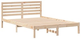 Estrutura da Cama com cabeceira Castanho 140 x 210 cm