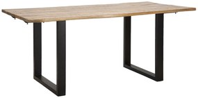 MESA DE JANTAR COM BORDO - EXTENSÍVEL - 180X90X77 CM - COMPRIMENTO TOTAL 280 CASTANHO E PRETO