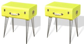 vidaXL Mesas de cabeceira 2 pcs 49,5x36x60 cm amarelo