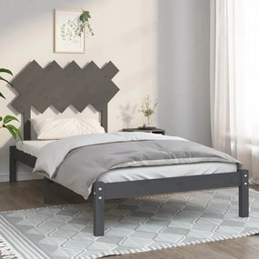 vidaXL Estrutura de cama 100x200 cm madeira maciça cinzento