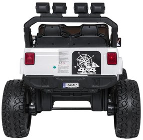 Carro elétrico para Crianças 2 Lugares Extreme Sport 4x4 24V Pneus Espuma EVA, assento couro ecológico Branco