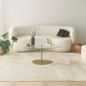 Mesa de Café Porto - Transparente e Dourado - 90x40x60 cm