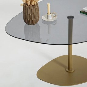 Mesa de Café Soho - Cinza Escuro e Dourado - 85cm x 40cm x 67cm