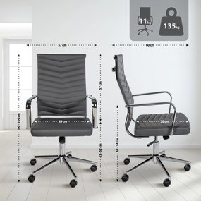 Cadeira de escritório Canby Couro sintético Cinzento