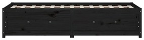 Sofá-cama de solteiro 90x190 cm madeira de pinho maciça preto