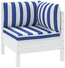 Almofadões p/ paletes 3 pcs tecido oxford riscas azul/branco