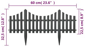 Bordas de relvado 17 pcs 10 m PP antracite