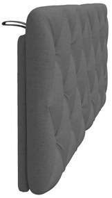 Almofadão de cabeceira 120 cm tecido cinzento-escuro