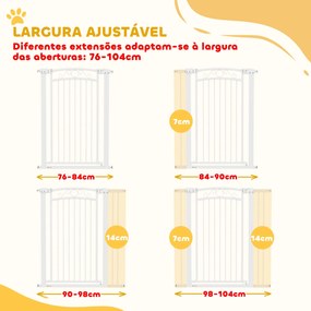 PawHut Barreira de Segurança para Cães Extensível 76-102 cm Barreira p