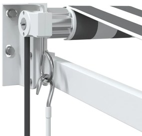 Toldo retrátil 4x3 m tecido e alumínio antracite e branco
