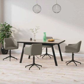 vidaXL Cadeiras de jantar giratórias 4 pcs veludo cinzento-claro