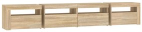 Móvel de TV com luzes LED 240x35x40 cm carvalho sonoma
