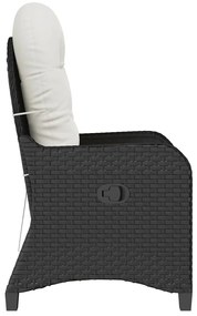Cadeira Reclinável vidaXL com Almofada Rattan Preto