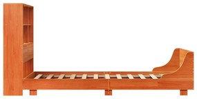 Cama sem colchão 90x200 cm pinho maciço castanho-mel