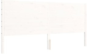 Cama sem colchão 200x200 cm madeira de pinho maciça branco