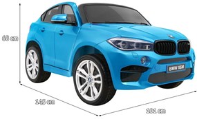 Carro elétrico para Crianças 12V 2 Lugares BMW X6M XXL Azul Pintado