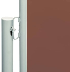 Toldo lateral retrátil de pátio 180x600 cm castanho