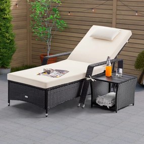 Mesa de apoio Polyrattan Vedis 45x45x40cm Preto