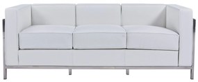 Sofá LOBBY – 3 Lugares – 183x70x68 cm – Aço Inoxidável e Pele Sintétic
