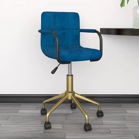 vidaXL Cadeira de escritório giratória veludo azul